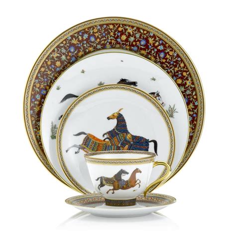 hermes dinnerware set|hermes equestrian plates.